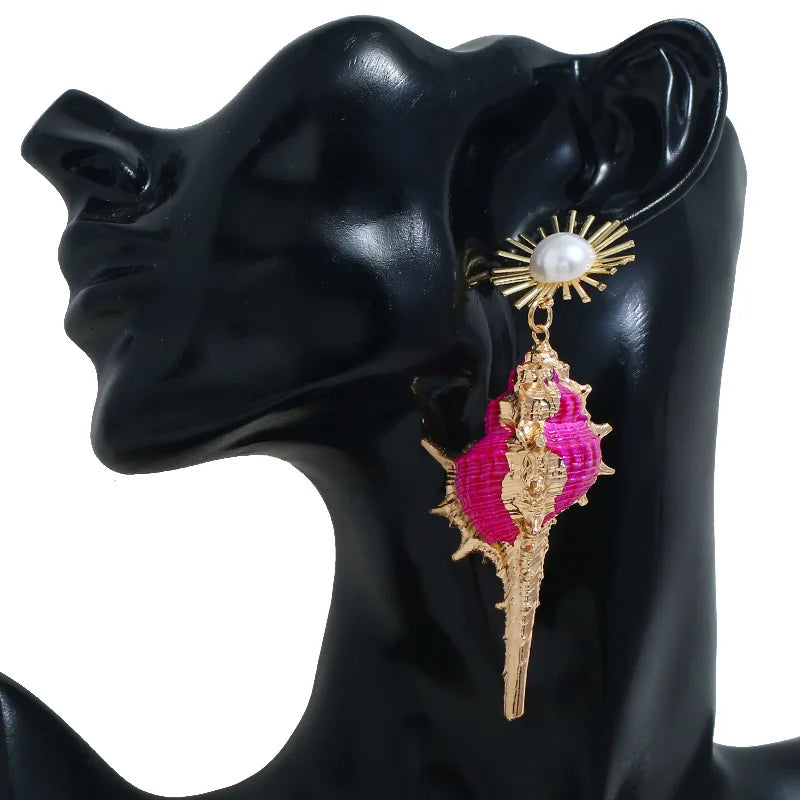 Plated Natural Shell Earrings