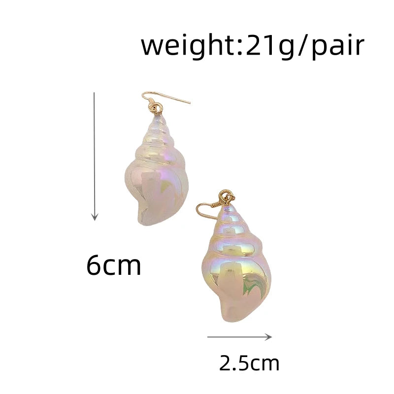 Holographic Conch Shell Earrings