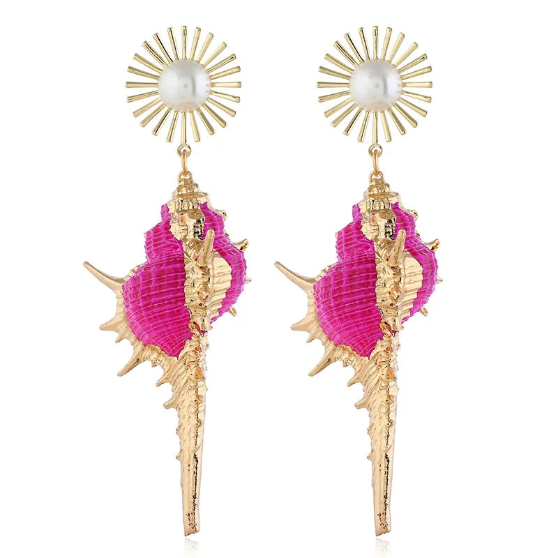 Plated Natural Shell Earrings