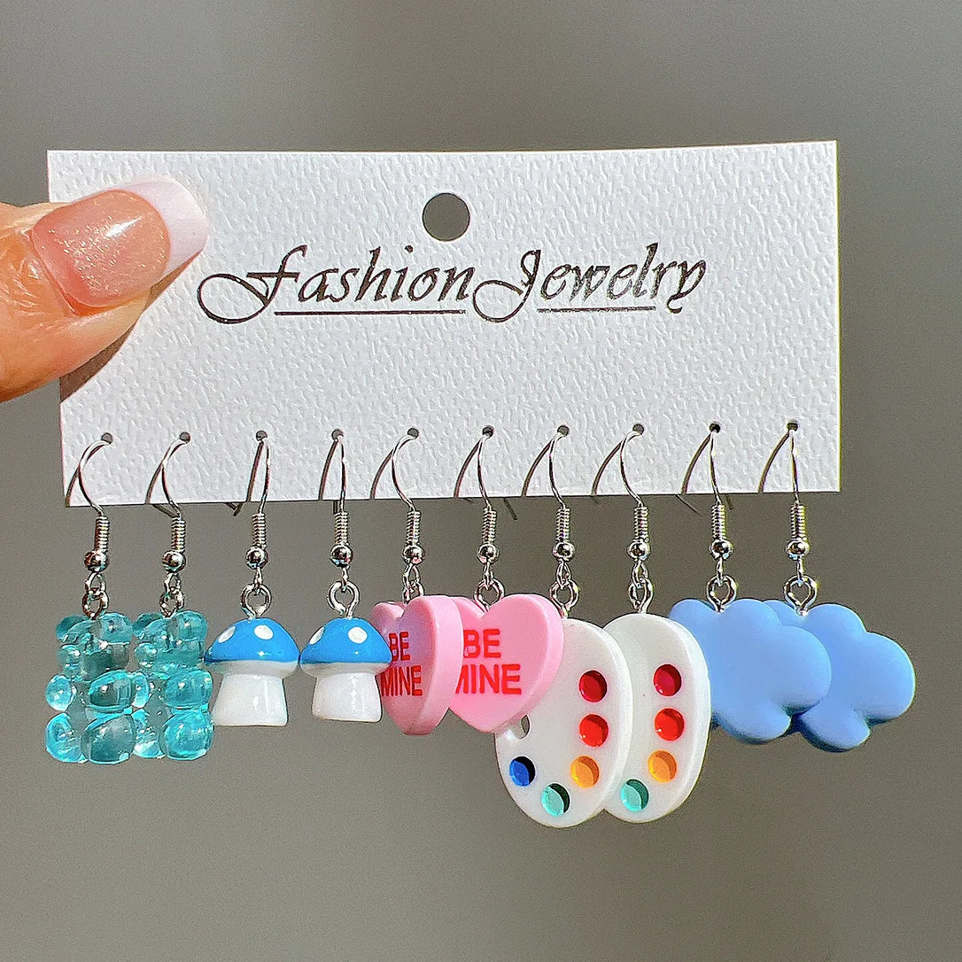 Candy Color Acrylic Small Earrings (Sets)