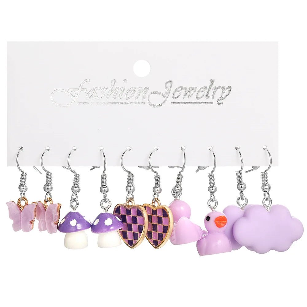 Candy Color Acrylic Small Earrings (Sets)