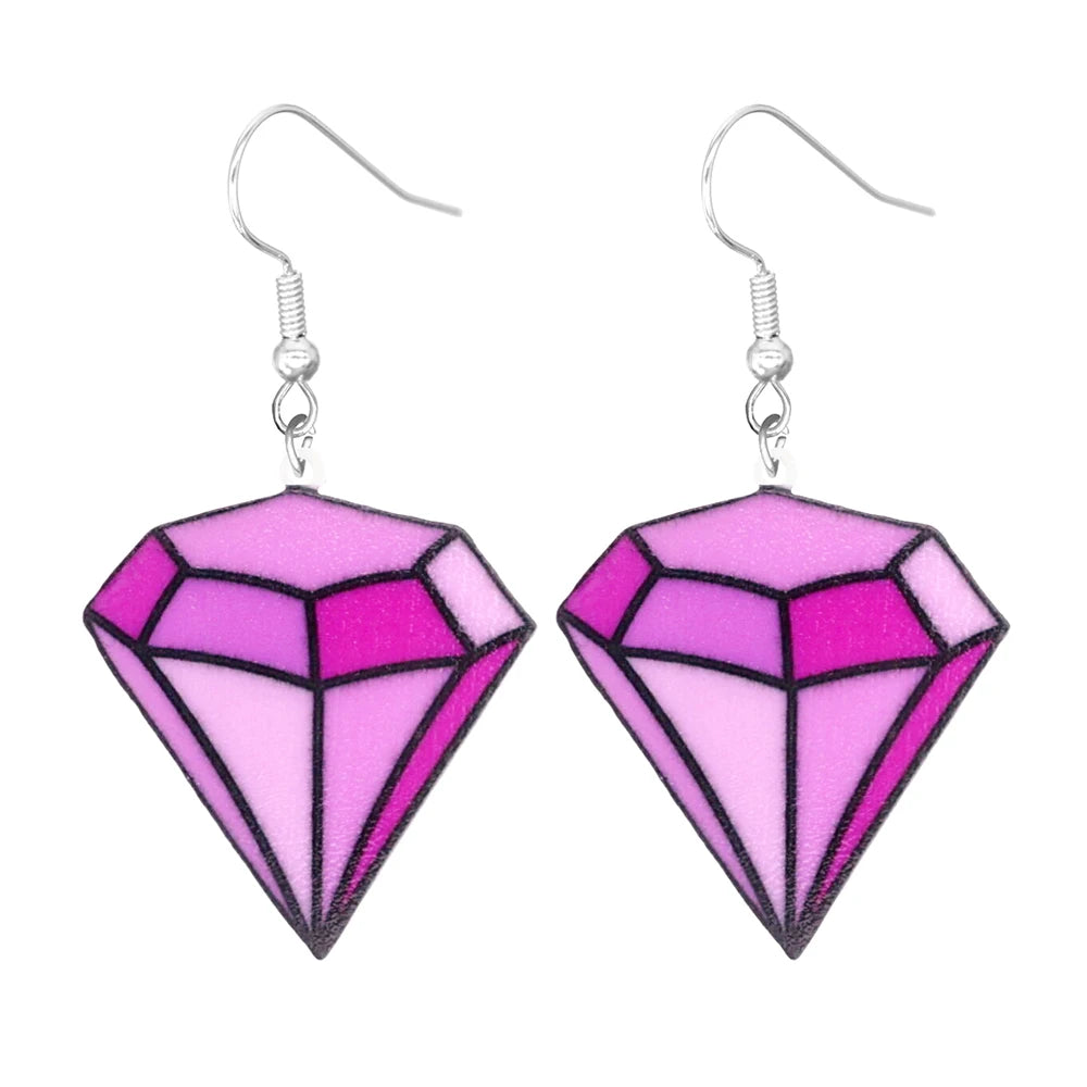 Pink Y2K Acrylic Earrings (Individual Pairs)