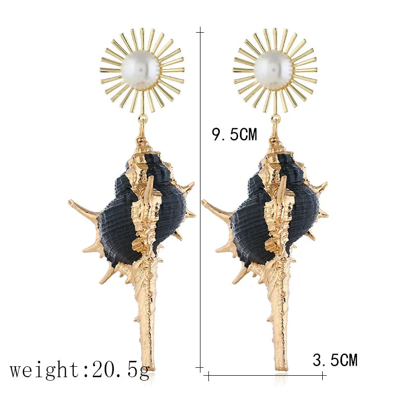 Plated Natural Shell Earrings