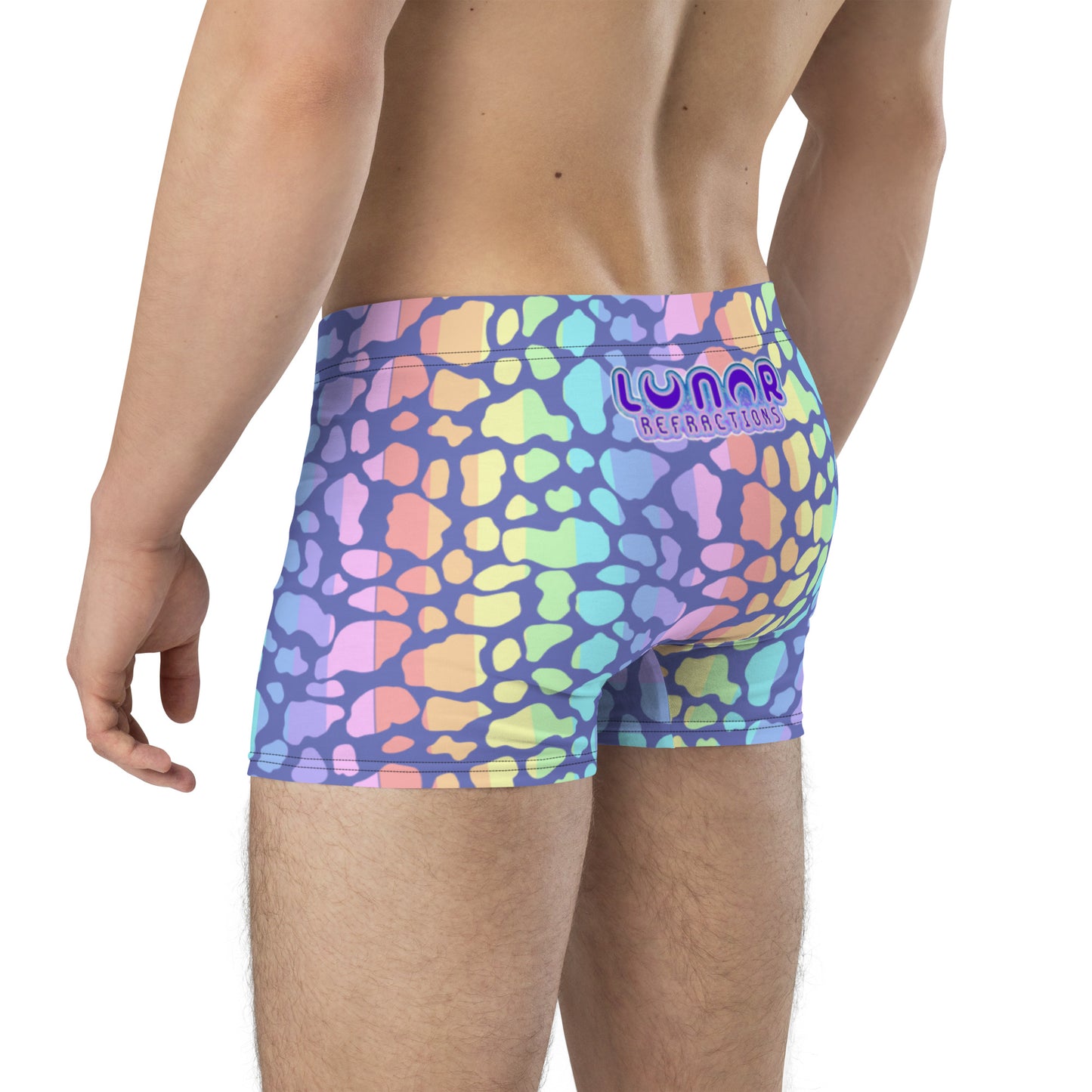 Pastel Rainbow Cow Print Boxer Briefs