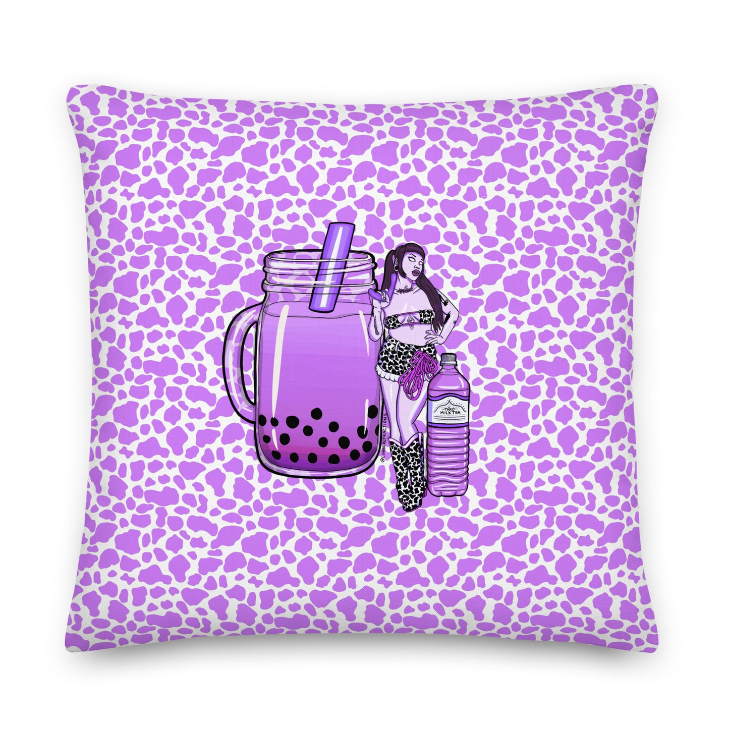 Taro Milk Tea Babe Premium Pillow