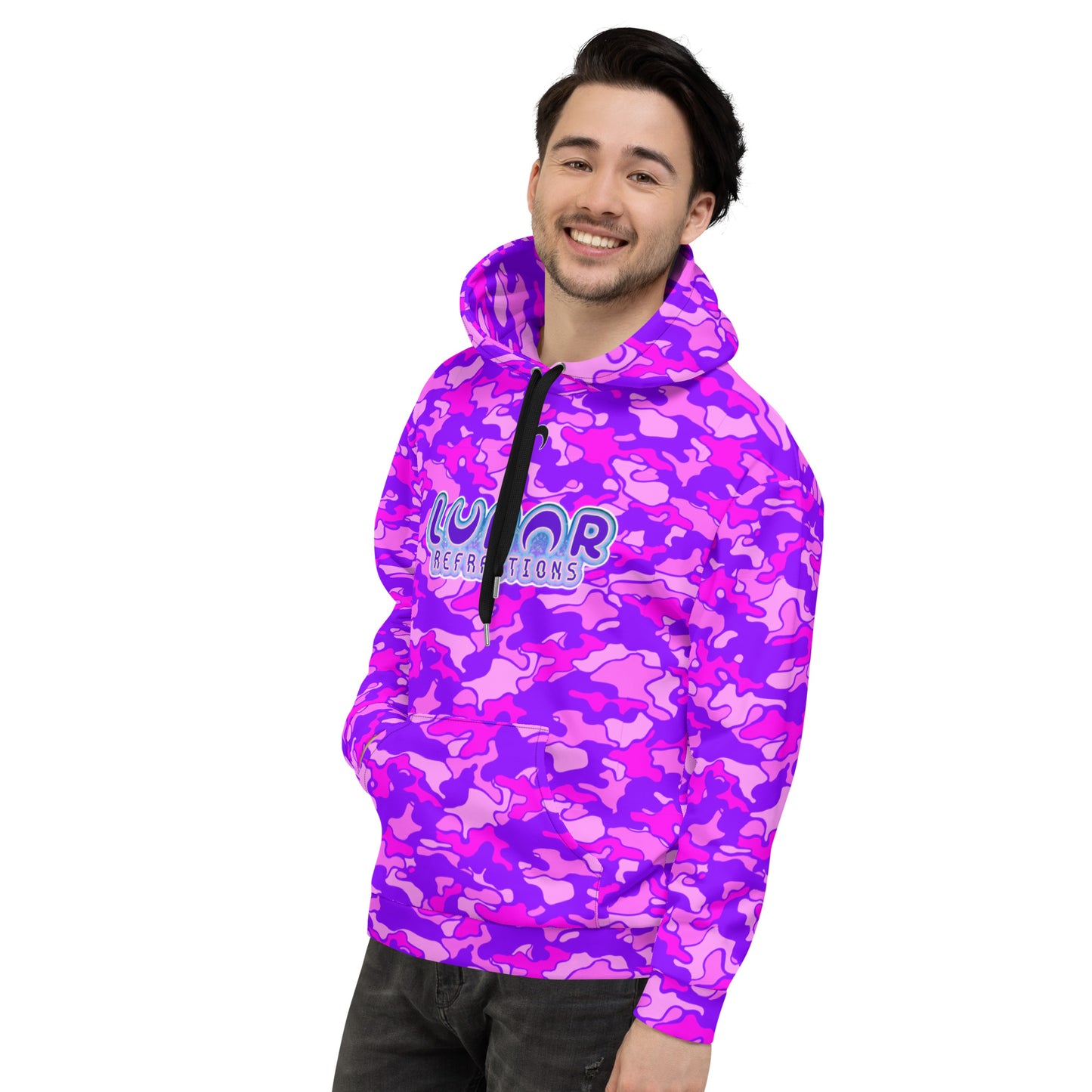Lieutenant Luna - Pink Camo/Moho Shojo Logo Front Panel Unisex Hoodie