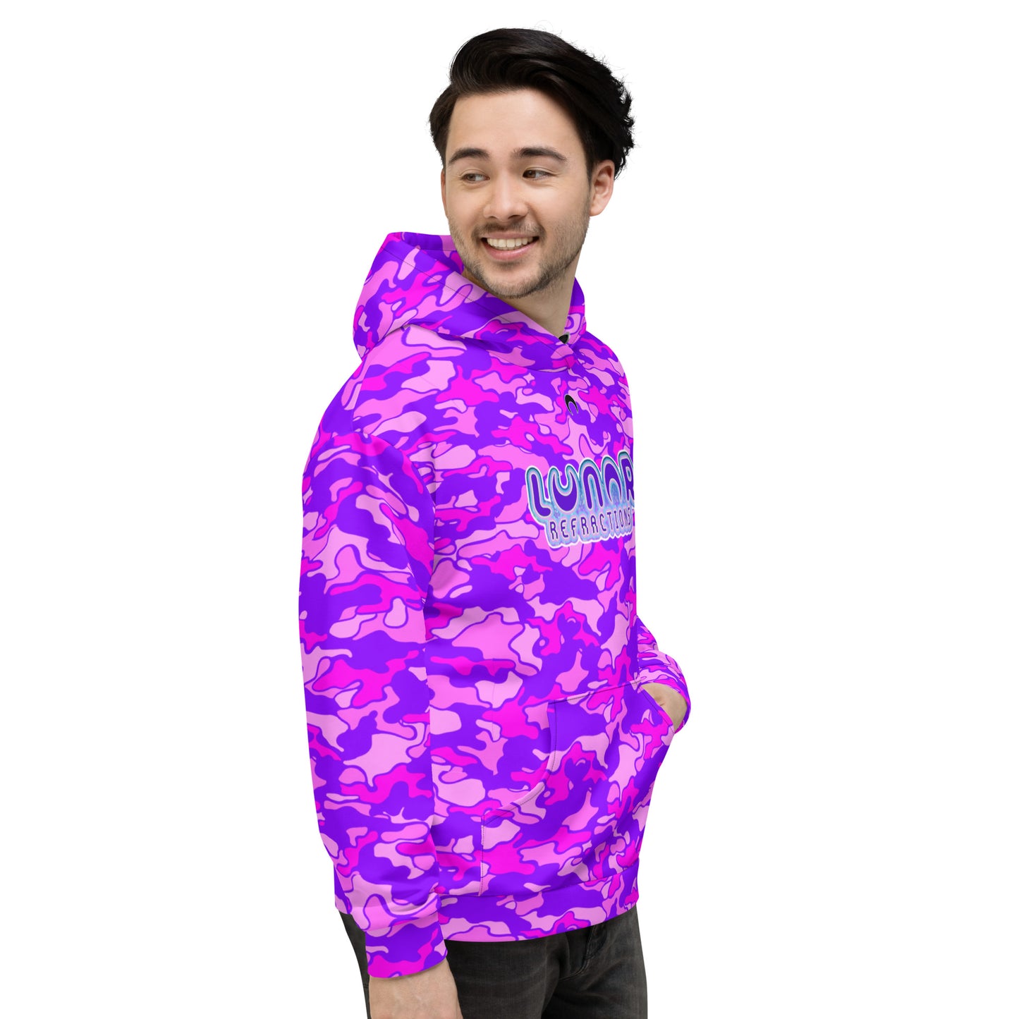 Lieutenant Luna - Pink Camo/Moho Shojo Logo Front Panel Unisex Hoodie