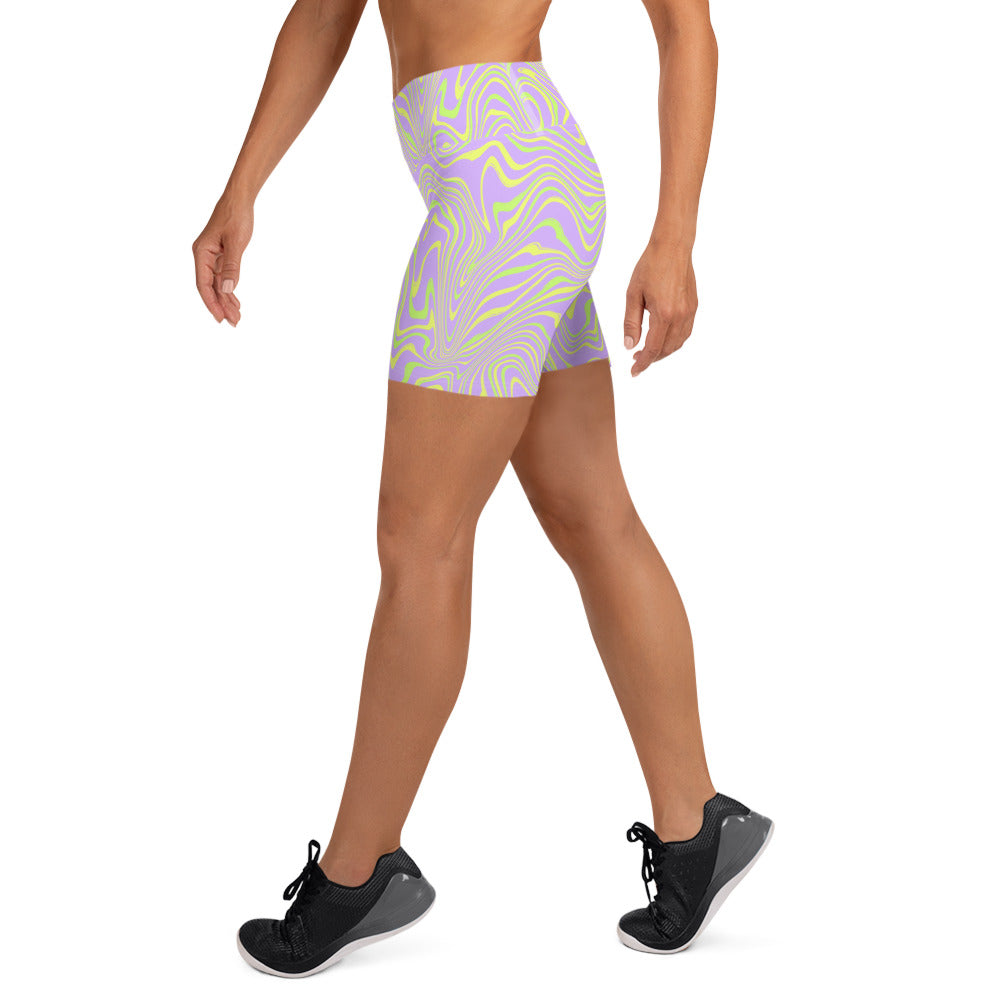 Liquid Lavender Yoga Shorts