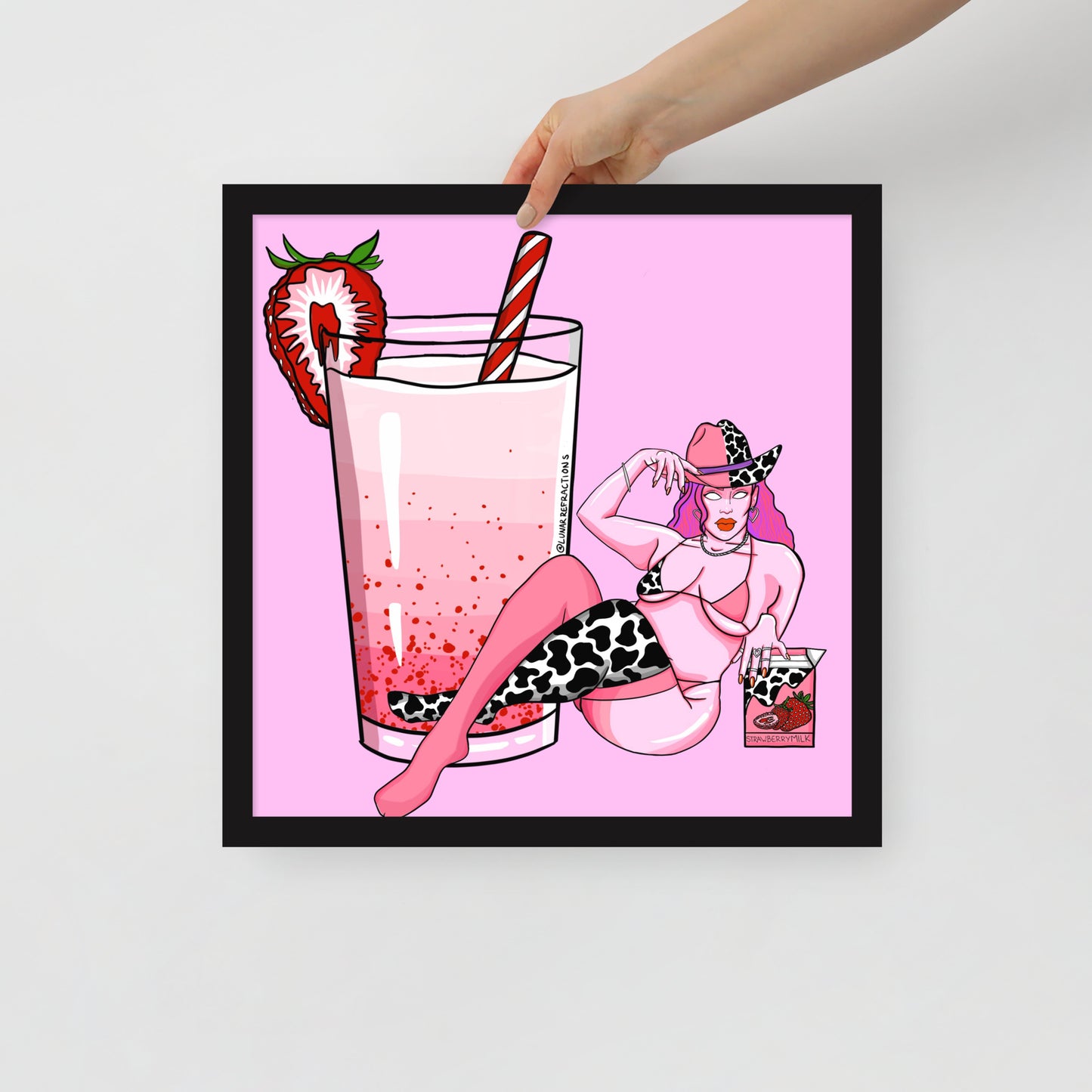 Strawberry Milk Babe Framed poster