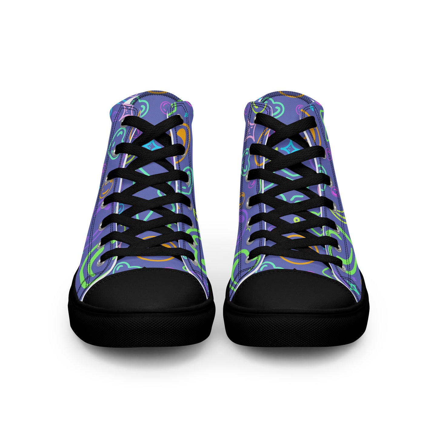 Sour Grape Bubbles high top canvas shoes (Men’s Sizing)