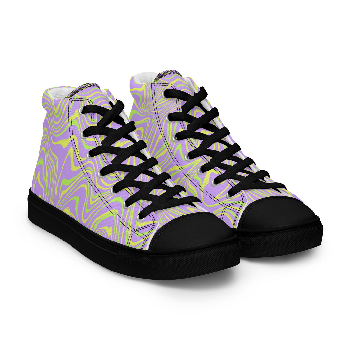 Liquid Lavender high top canvas shoes (Men’s Sizing)