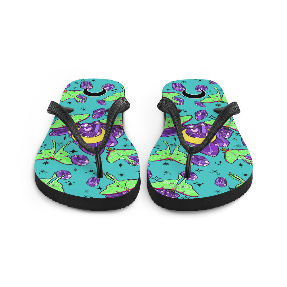 Luna Moth Flip-Flops