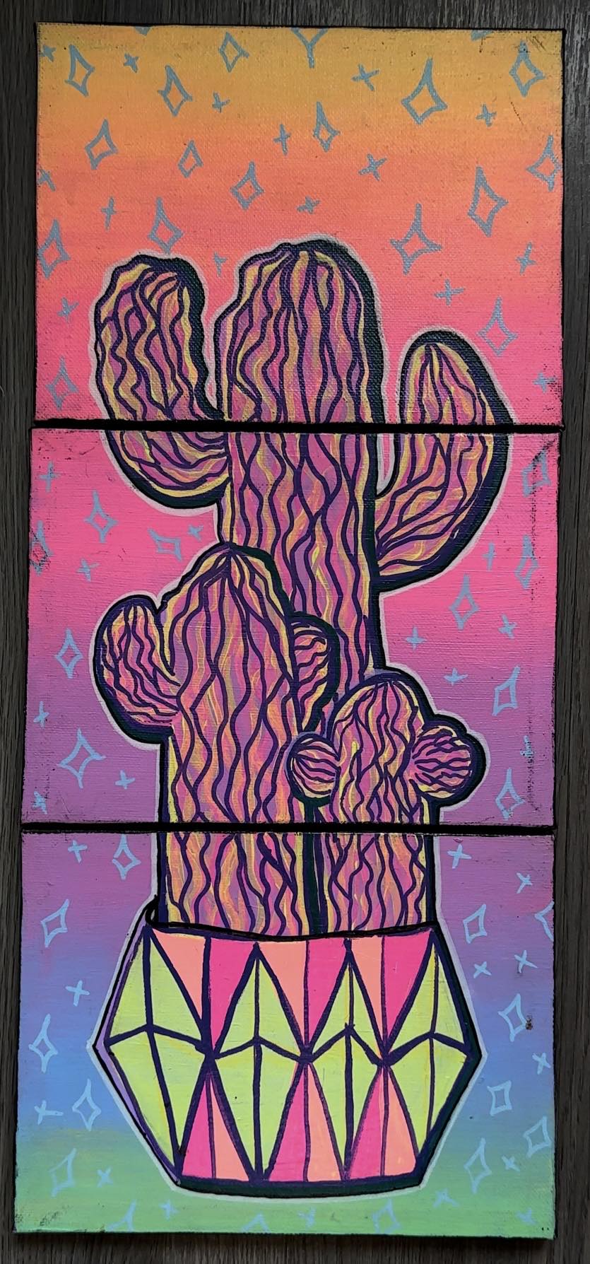 Neon Cactus Triptych (2022)