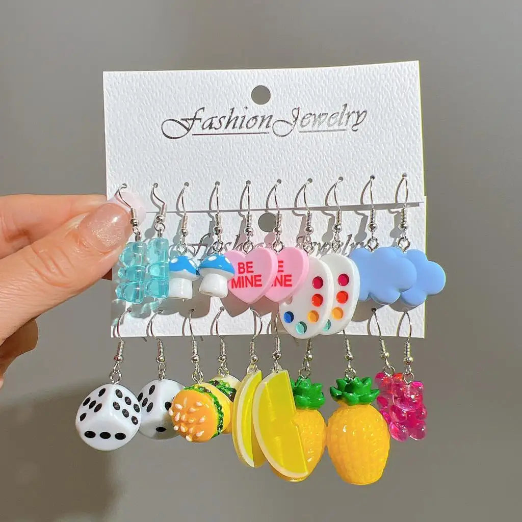 Candy Color Acrylic Small Earrings (Sets)