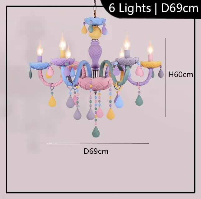 Pastel Rainbow Chandeliers and Sconces