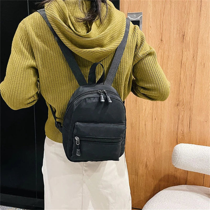 Nylon Solid Color Mini Backpack