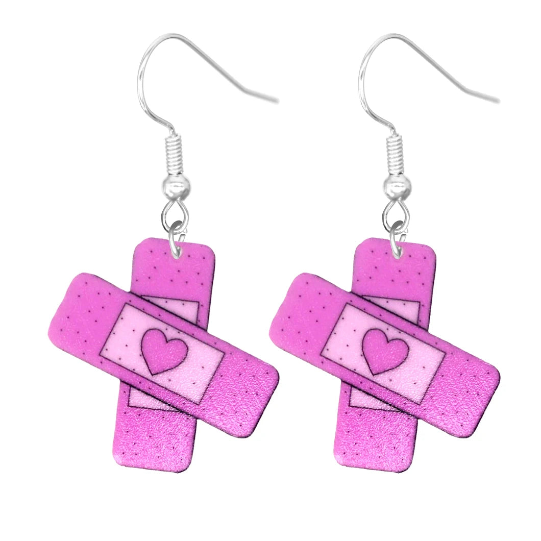 Pink Acrylic Earrings (individual Pairs)