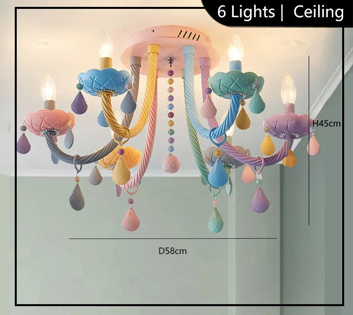 Pastel Rainbow Chandeliers and Sconces