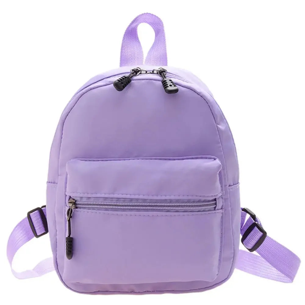 Nylon Solid Color Mini Backpack