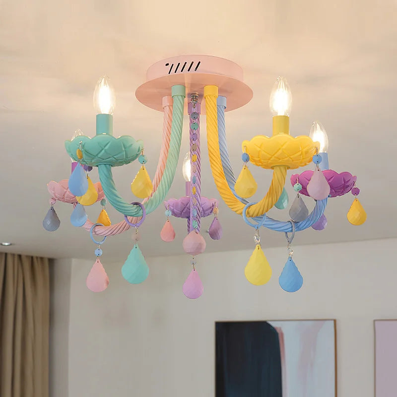 Pastel Rainbow Chandeliers and Sconces