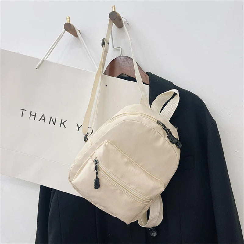 Nylon Solid Color Mini Backpack