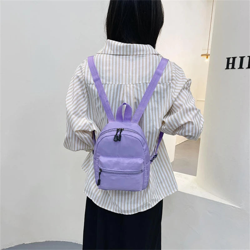 Nylon Solid Color Mini Backpack