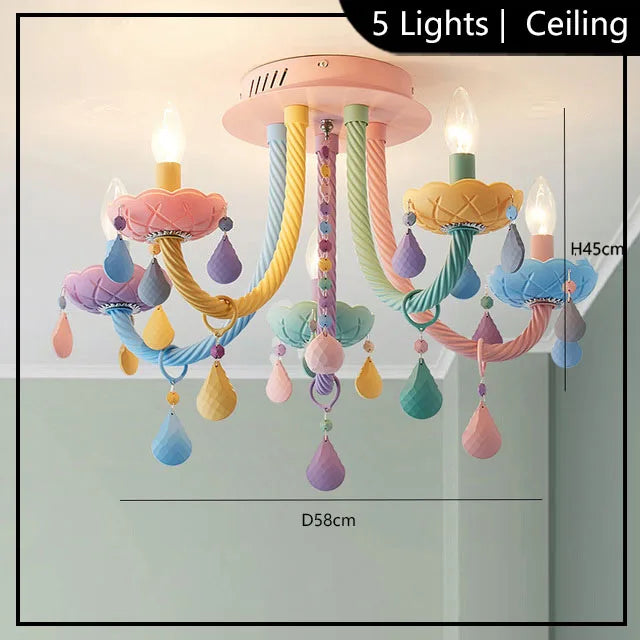 Pastel Rainbow Chandeliers and Sconces