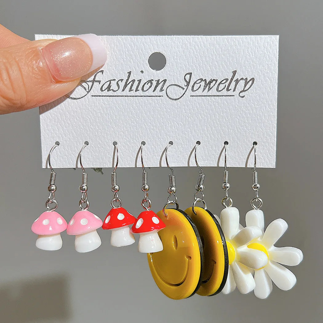 Candy Color Acrylic Small Earrings (Sets)