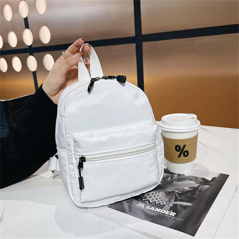 Nylon Solid Color Mini Backpack