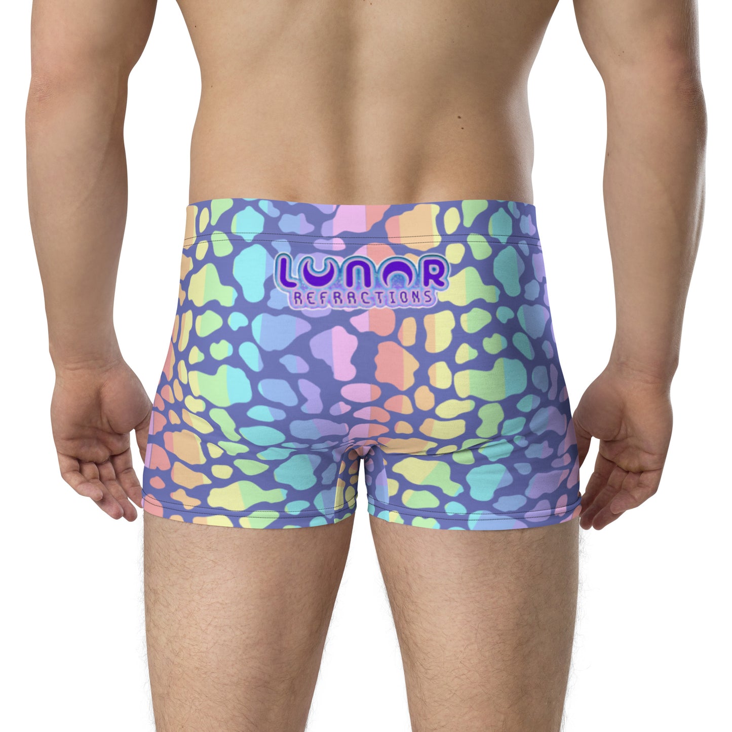 Pastel Rainbow Cow Print Boxer Briefs