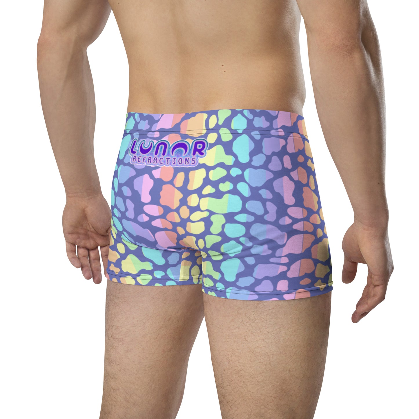 Pastel Rainbow Cow Print Boxer Briefs