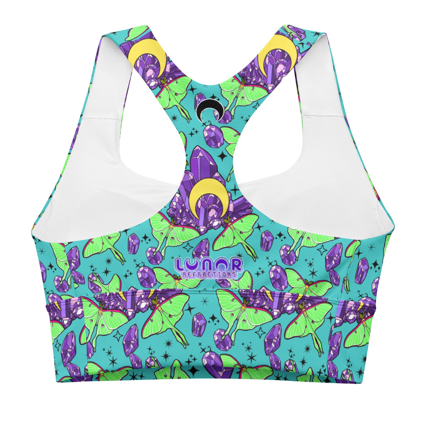 Luna Moth Allover Print Longline sports bra