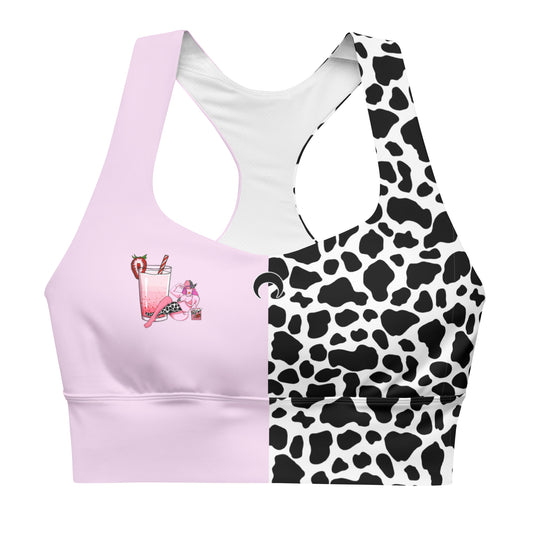 Strawberry Milk Babe Longline sports bra