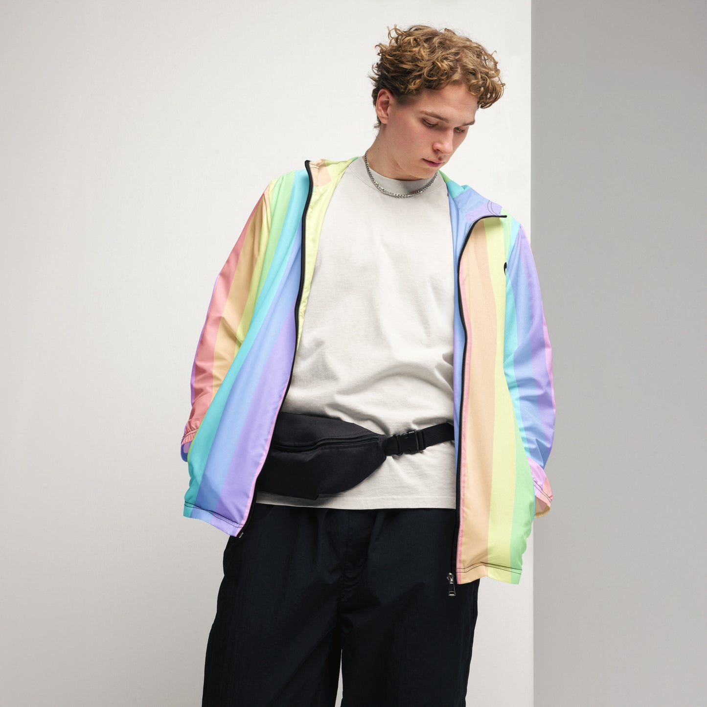 Pastel Rainbow Men’s windbreaker