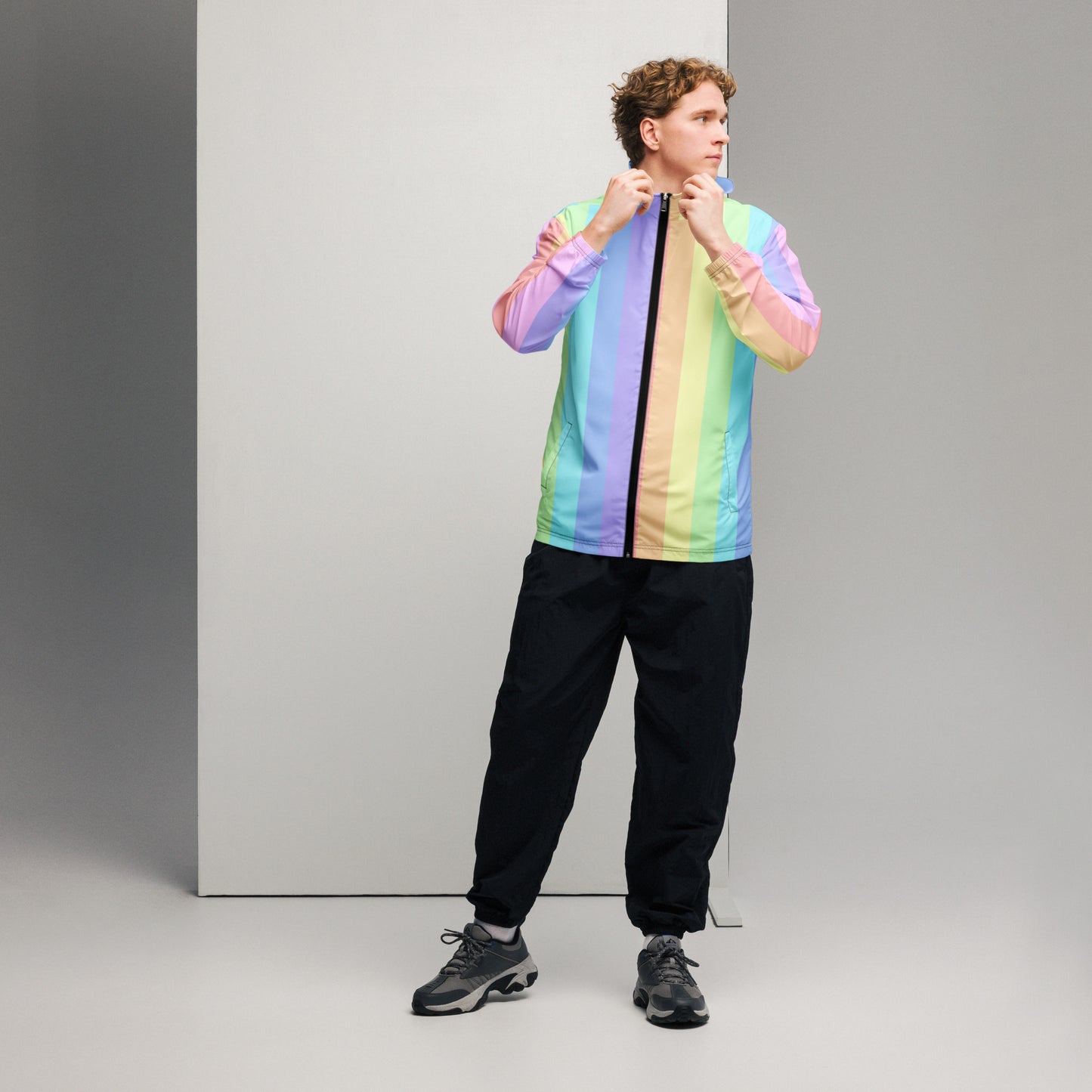 Pastel Rainbow Men’s windbreaker