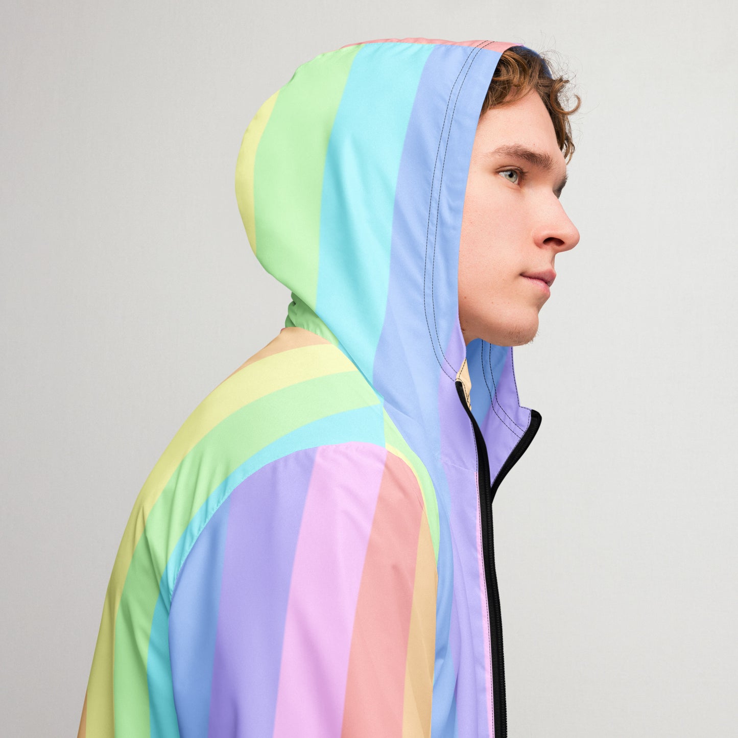 Pastel Rainbow Men’s windbreaker