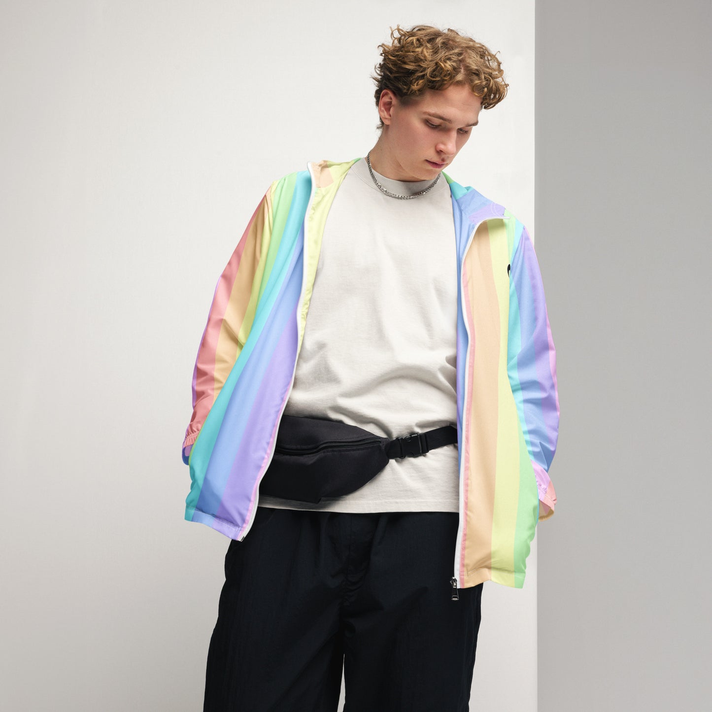 Pastel Rainbow Men’s windbreaker