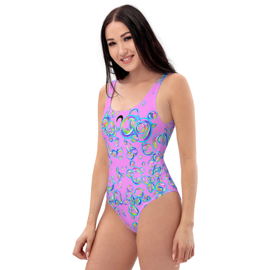 Rainbow Prism Bubbles One-Piece Swimsuit