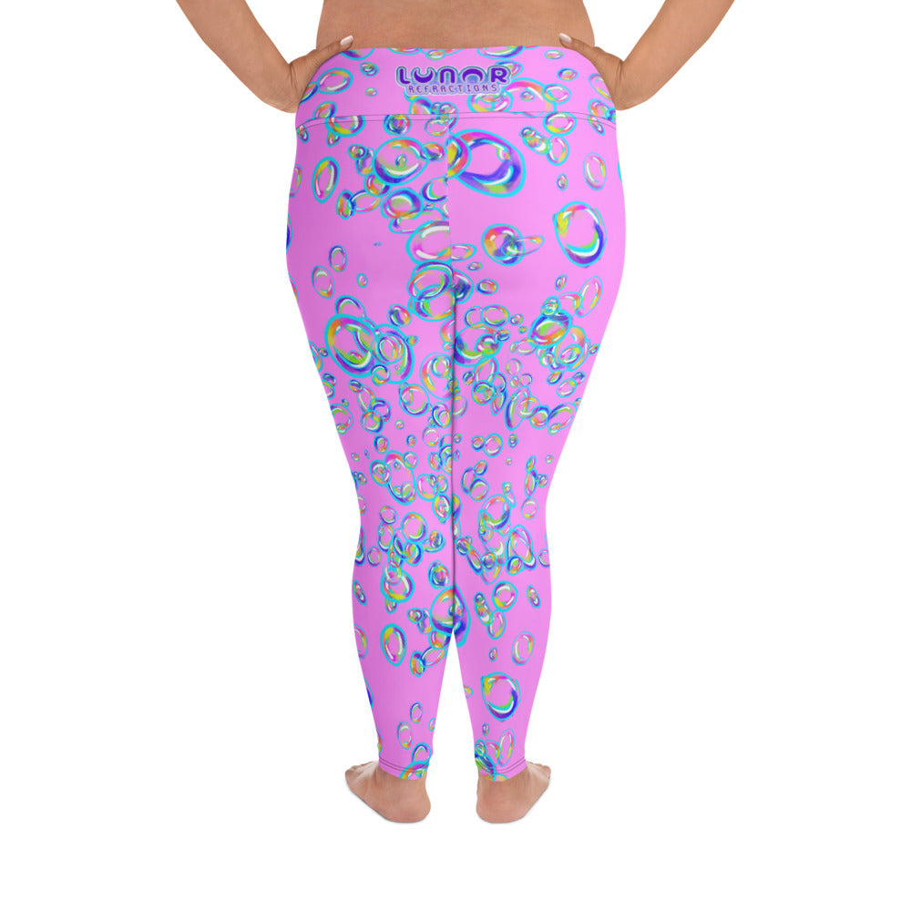 Rainbow Prism Bubbles All-Over Print Plus Size Leggings