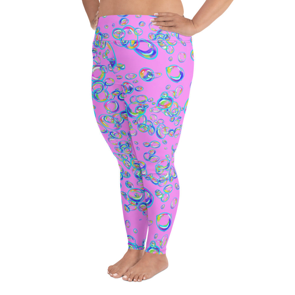 Rainbow Prism Bubbles All-Over Print Plus Size Leggings