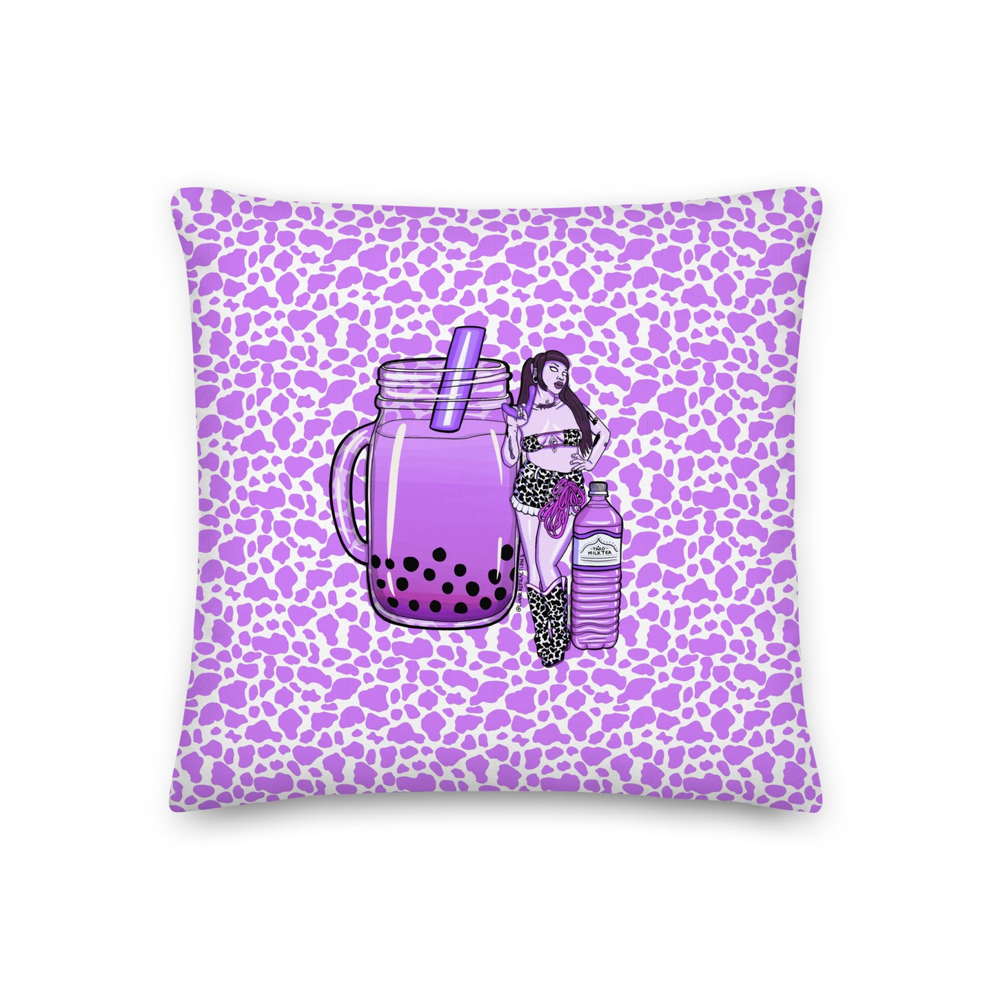 Taro Milk Tea Babe Premium Pillow