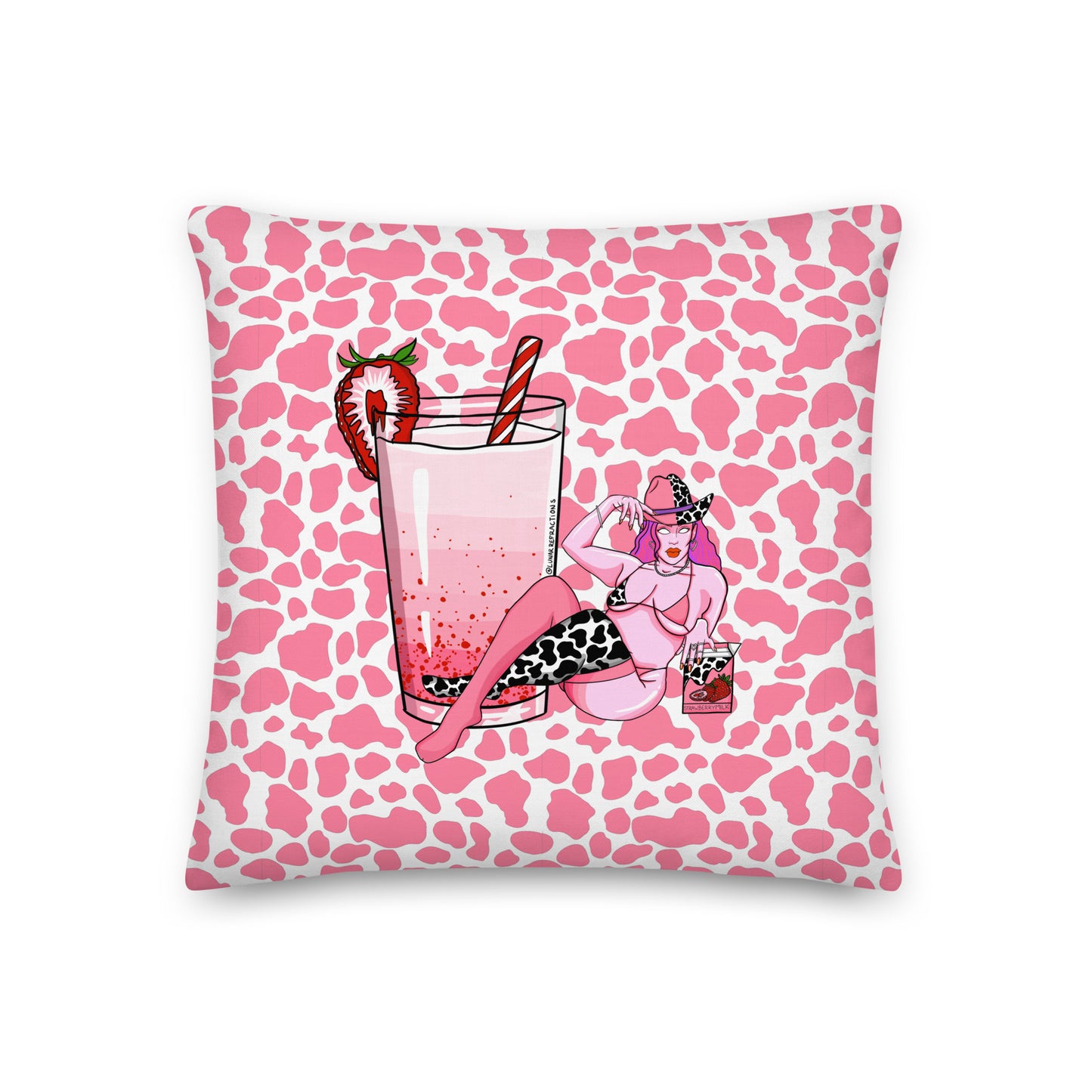 Strawberry Milk Babe Premium Pillow