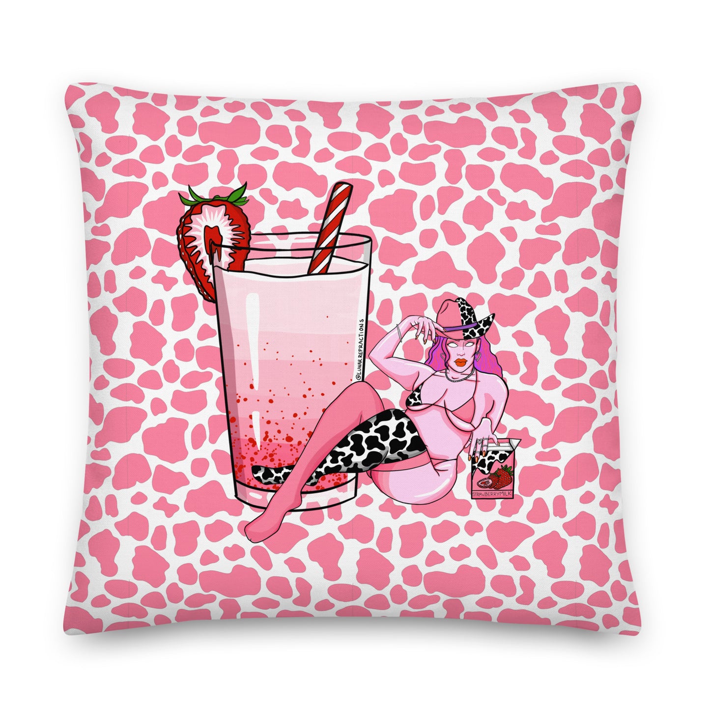 Strawberry Milk Babe Premium Pillow