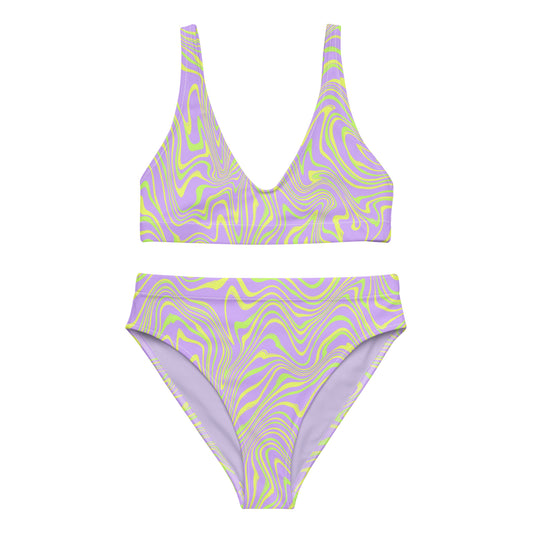 Liquid Lavender Recycled high-waisted bikini