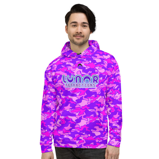 Lieutenant Luna - Pink Camo/Moho Shojo Logo Front Panel Unisex Hoodie