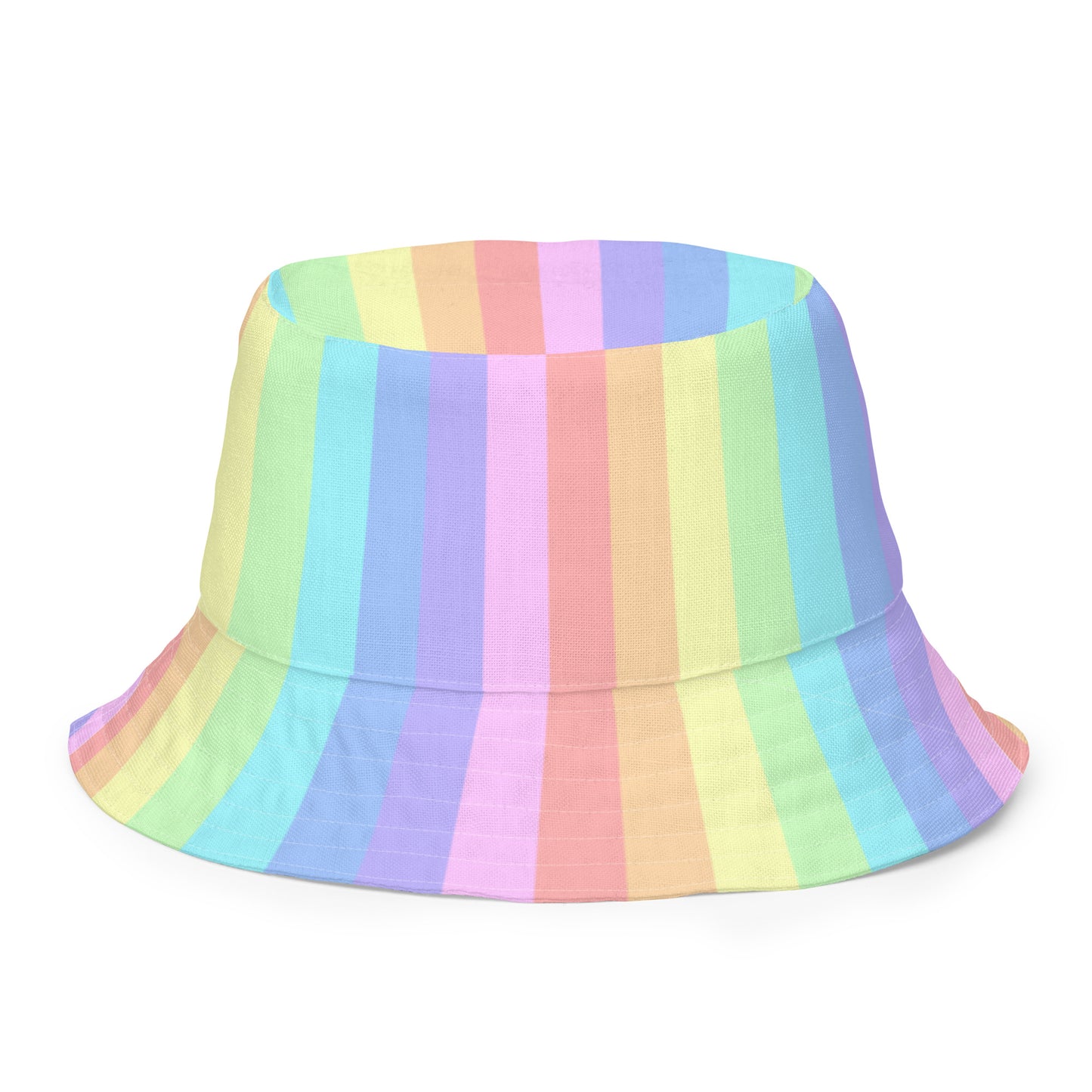 Sour Grape Bubbles/Pastel Rainbow Reversible bucket hat