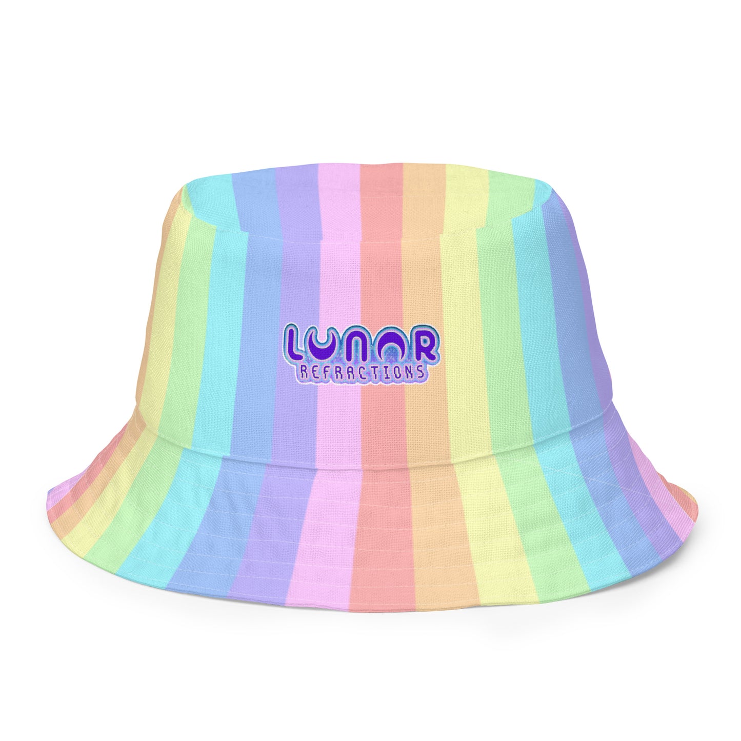 Sour Grape Bubbles/Pastel Rainbow Reversible bucket hat