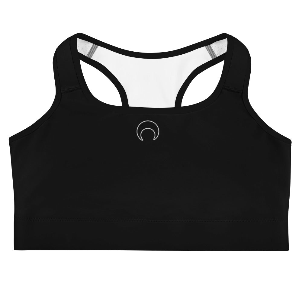 Lunar Essentials - Black and White Logo Sports bra