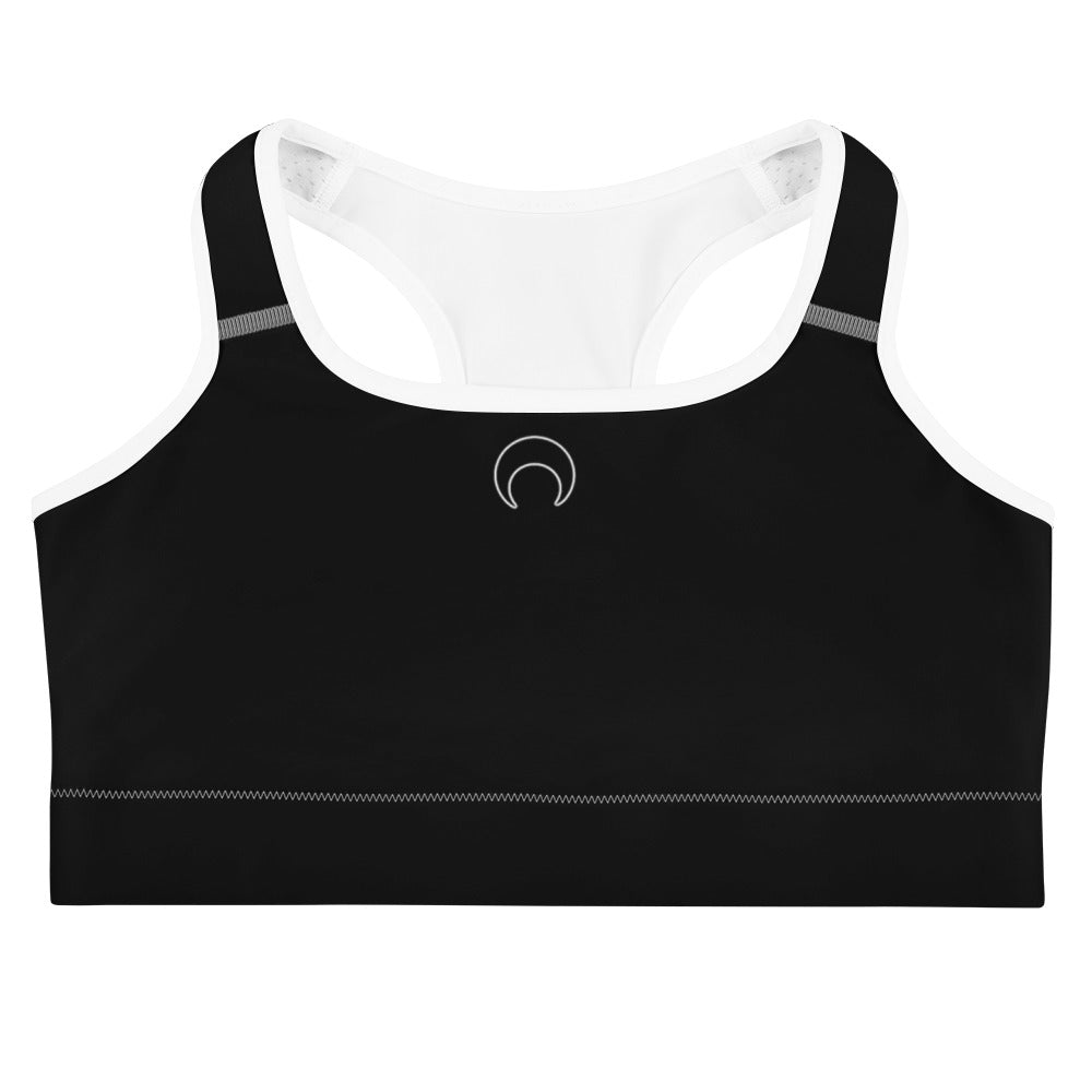 Lunar Essentials - Black and White Logo Sports bra