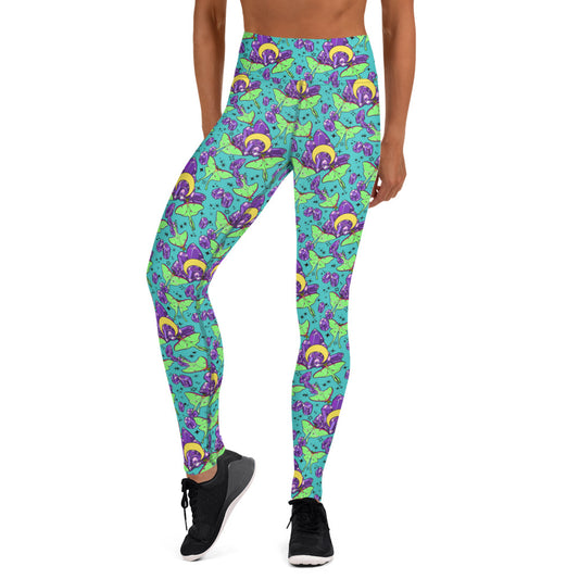 Luna Moth Allover Print Yoga Leggings